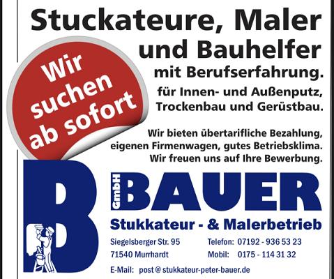 Peter Bauer GmbH Gipser- Stukkateur und Maler
