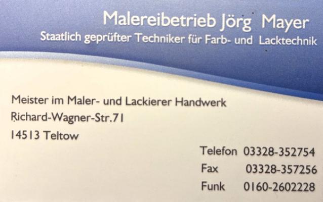 Malermeister Jörg Mayer